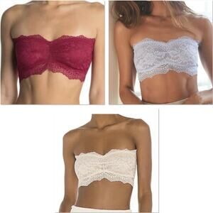 Free People Intimately XS Bandeau Lacey Looks Floral Bundle of 3